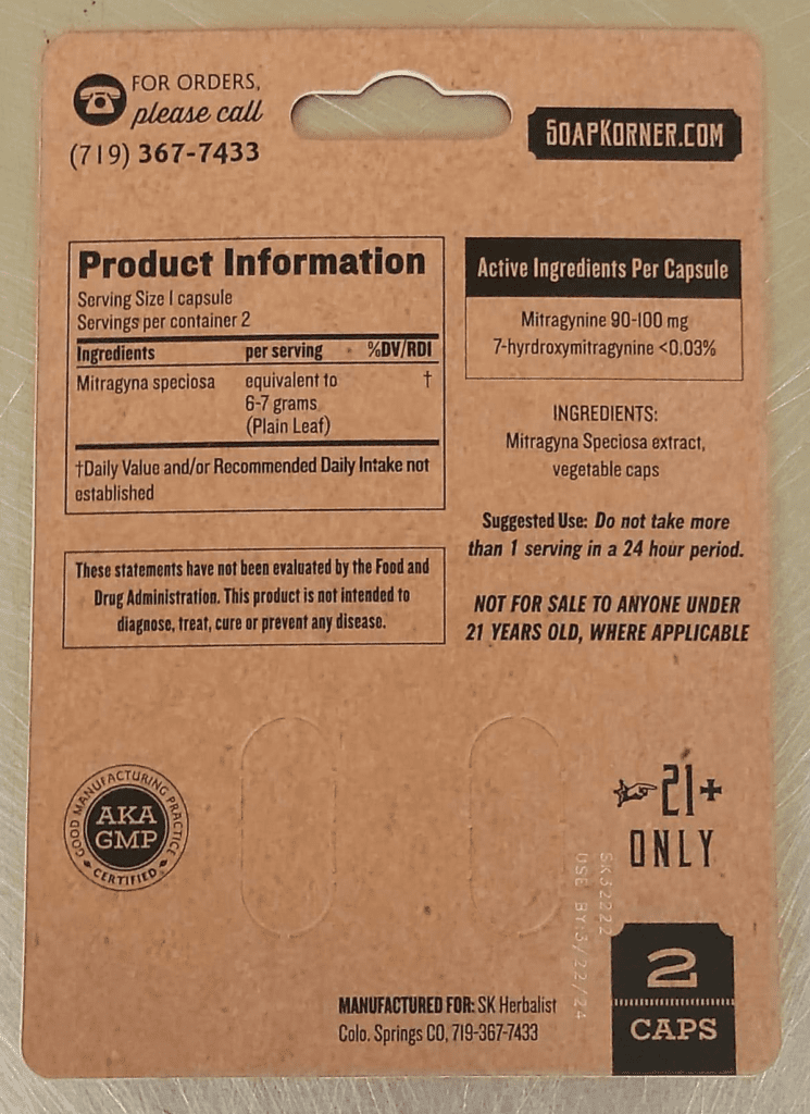 Pure Mitragyna Extract Capsules Soap Korner